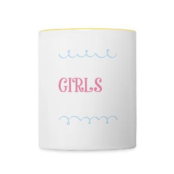 Berlin Girls Tour Herz - Tasse zweifarbig - Weiß/Gelb - Vorne
