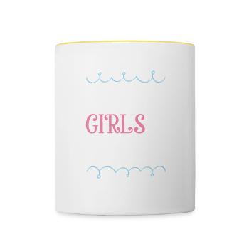 Tyrol Girls Tour Heart - Contrasting Mug - white/yellow - Front