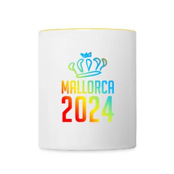 Mallorca 2024 Colorful - Contrasting Mug - white/yellow - Front