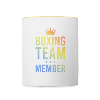 Boxing Team Colorful - Contrasting Mug - white/yellow - Front