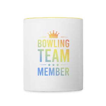 Bowling Team Colorful - Contrasting Mug - white/yellow - Front