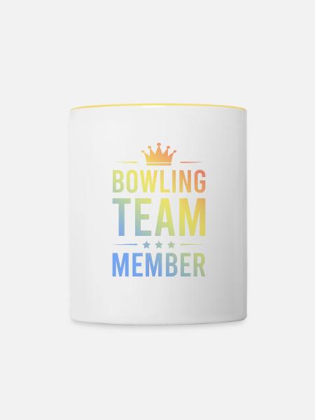 Bowling Team Bunt - Tasse zweifarbig - Weiß/Gelb