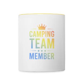 Camping Team Bunt - Contrasting Mug - white/yellow - Front