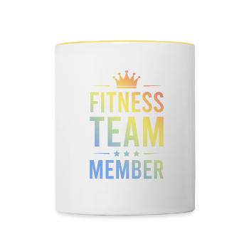 Équipe de remise en forme colorée - Mug contrasté - blanc/jaune - Devant
