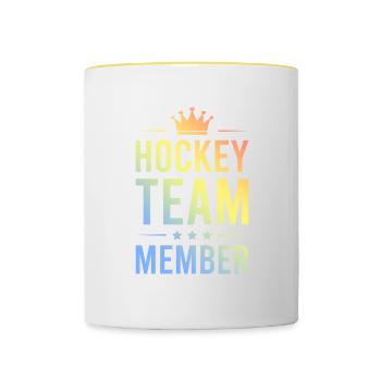 Hockey Team Bunt - Contrasting Mug - white/yellow - Front