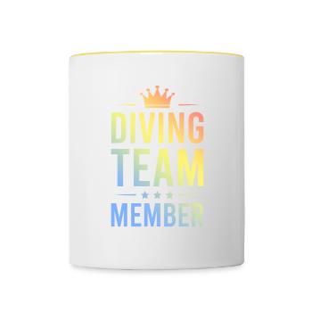 Diving Team Colorful - Contrasting Mug - white/yellow - Front