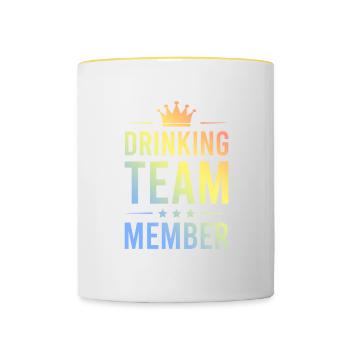 Drinking Team Colorful - Contrasting Mug - white/yellow - Front