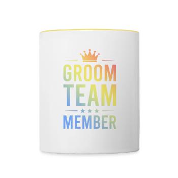Groom Team Bunt - Tasse zweifarbig - Weiß/Gelb - Vorne