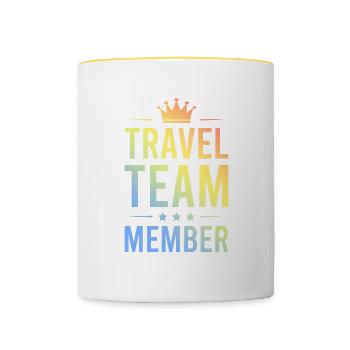 Travel Team Bunt - Tasse zweifarbig - Weiß/Gelb - Vorne