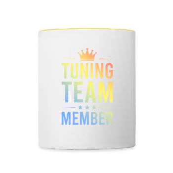 Tuning Team Bunt - Contrasting Mug - white/yellow - Front