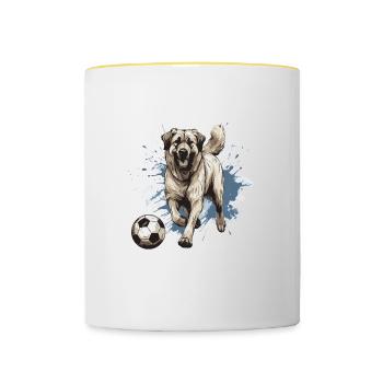 Kangal Dog Soccer Sports Team - Contrasting Mug - white/yellow - Front
