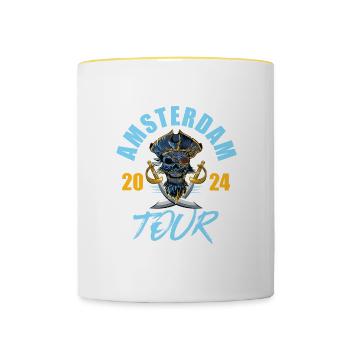 Amsterdam 2024 Skelett - Tasse zweifarbig - Weiß/Gelb - Vorne
