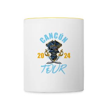 Cancún 2024 Skeleton - Mug contrasté - blanc/jaune - Devant