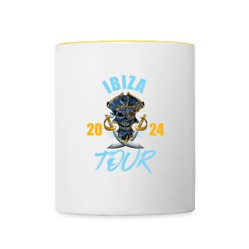 Ibiza 2024 Skeleton - Contrasting Mug - white/yellow - Front