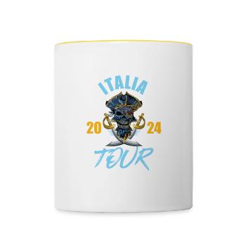 Italia 2024 Skeleton - Mug contrasté - blanc/jaune - Devant