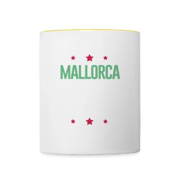 Jours fériés à Majorque 2024 - Mug contrasté - blanc/jaune - Devant