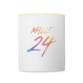 Malle 24 Mallorca 2024 Coloré - Mug contrasté - blanc/jaune - Devant