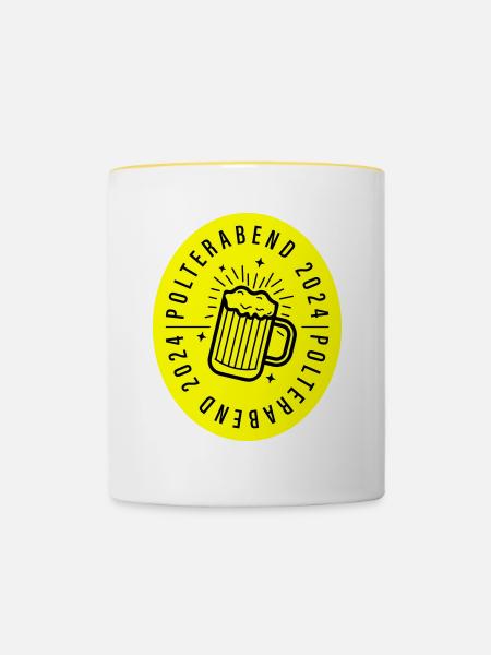Polterabend 2024 - Tasse zweifarbig - Weiß/Gelb