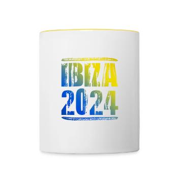 Ibiza 2024 Colorful Holidays - Contrasting Mug - white/yellow - Front