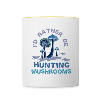 Citation ironique des champignons Champignon - Mug contrasté - blanc/jaune - Devant