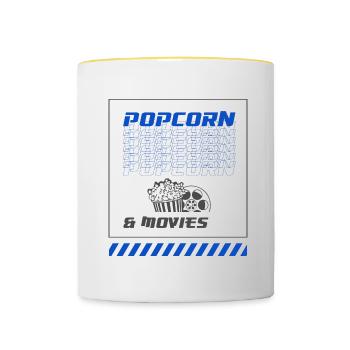 Popcorn und Filme Ironic Quote Corn - Tasse zweifarbig - Weiß/Gelb - Vorne