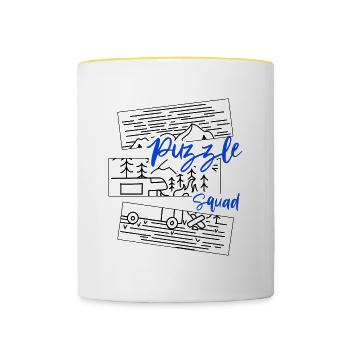 Puzzle Squad Hobby Puzzling Ironic Saying Jigsaw - Contrasting Mug - white/yellow - Front