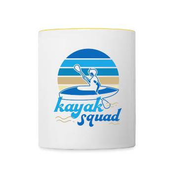 Kayak Faune Aventure Kayak Hobby - Mug contrasté - blanc/jaune - Devant