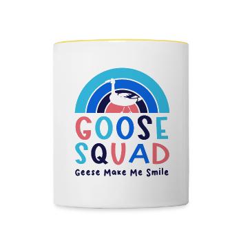 Goose Squad Wildlife Bird Nature Geese - Contrasting Mug - white/yellow - Front