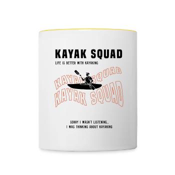 Kayak Squad Canoë-kayak en eau vive - Mug contrasté - blanc/jaune - Devant