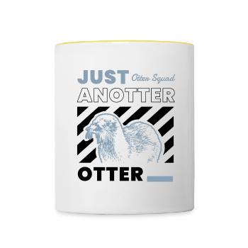 Anotter Otter Ironic Cute Sea Otter Forest Animal - Contrasting Mug - white/yellow - Front