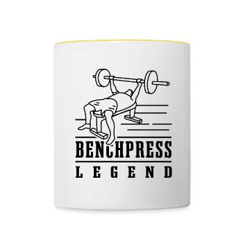 Banc de musculation Benchpress Legend - Mug contrasté - blanc/jaune - Devant