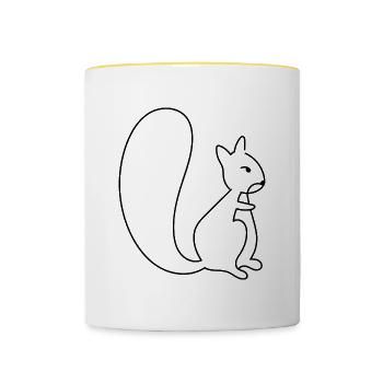 Chipmunk Sketch Forest Animal Cute Squirrel - Contrasting Mug - white/yellow - Front