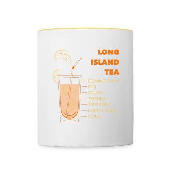 Long Iceland Ice Tea Cocktail Cadeau - Mug contrasté - blanc/jaune - Devant