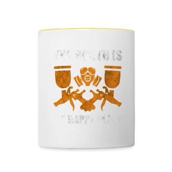 Tuner de voiture Peintre Cadeau - Mug contrasté - blanc/jaune - Devant