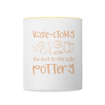 Ceramic Pottery Clay Clay Hobby Gift - Contrasting Mug - white/yellow - Front