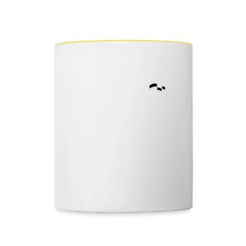 Bateau de course à moteur Bateau de sport Bateau Cadeau - Mug contrasté - blanc/jaune - Devant
