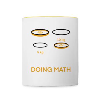 Gym Workout Fitness Funny Saying - Contrasting Mug - white/yellow - Front