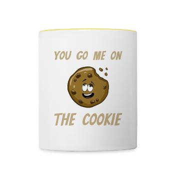 Denglish Cookie Funny Humor Saying - Contrasting Mug - white/yellow - Front