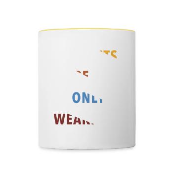 Sensibilisation à l’allergie aux arachides et aux noix - Mug contrasté - blanc/jaune - Devant