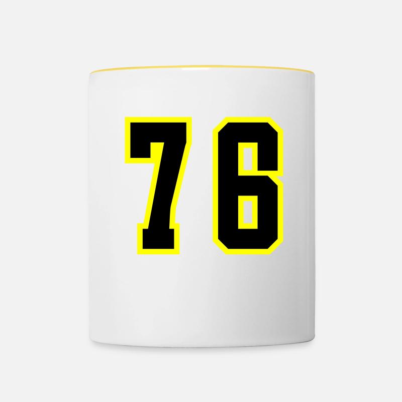76 Number Leotard - Contrasting Mug - white/yellow