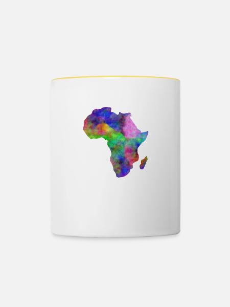 afrika bunt - Tasse zweifarbig - Weiß/Gelb