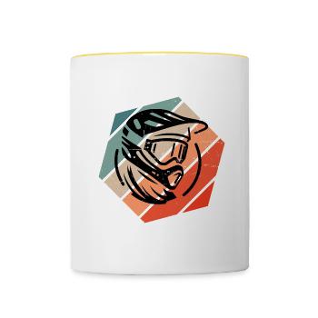 Cyclisme Homme Cyclisme Cyclisme VTT - Mug contrasté - blanc/jaune - Devant