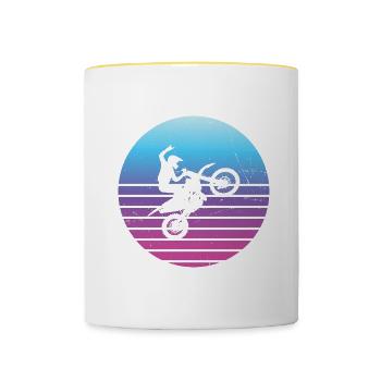 Dirt Bike Dirt Biker Men's Dirt Bike Freestyle Mot - Contrasting Mug - white/yellow - Front