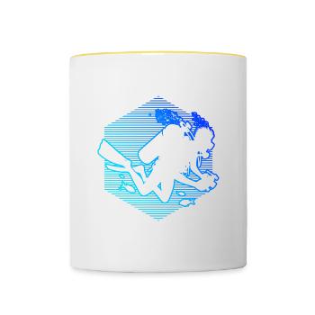 Scuba Taucher Diver Scuba Tauchen Scuba Diver - Tasse zweifarbig - Weiß/Gelb - Vorne