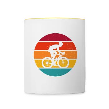 Road Bike Road Cycling Road Cyclist Road Bike - Contrasting Mug - white/yellow - Front