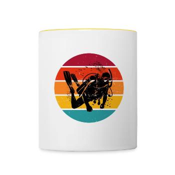 Plongée sous-marine Plongeur Plongée sous-marine Plongée sous-marine - Mug contrasté - blanc/jaune - Devant