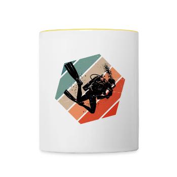 Scuba Diving Diving Diving Diver Women - Contrasting Mug - white/yellow - Front