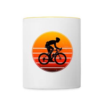 Women's Road Bike Road Cycling Road Bike Road Bike - Contrasting Mug - white/yellow - Front
