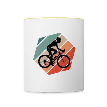 VTT Cycliste Vélo Vélo Femme - Mug contrasté - blanc/jaune - Devant