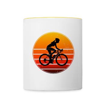 Cycling Cyclists Cycling - Contrasting Mug - white/yellow - Front